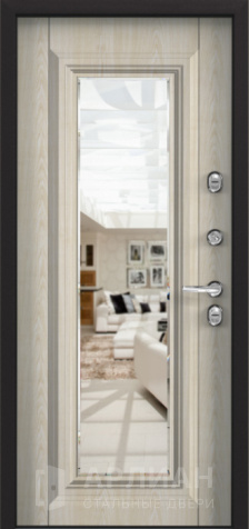 Фото №2 «Уличная стальная дверь с большим зеркалом №77»